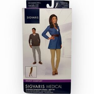 Sigvaris Select Comfort Thigh High W Waist Open Toe, 30-40mmHg Size: MS Crispa